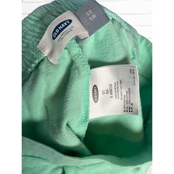 Old Navy Kids Girls Size 5T Pull On Shorts Pastel Green 100% Cotton With Pockets - Picture 3 of 4